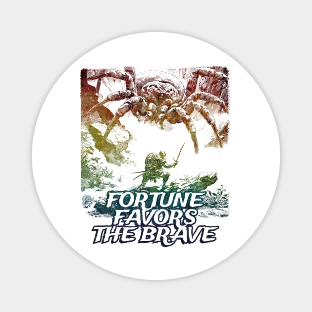 "Fortune Favors The Brave" Vintage Barbarian Fantasy Magnet by Nonstop Shirts